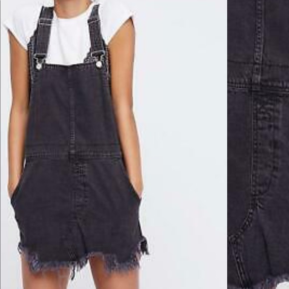Free People Dresses & Skirts - Free People Black Denim Overall Dress